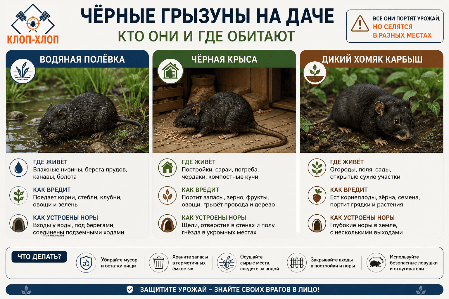 Черный грызун на даче: кто это может быть